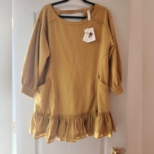 NWT Anthropologie Daily Practice dress, mustard, size M